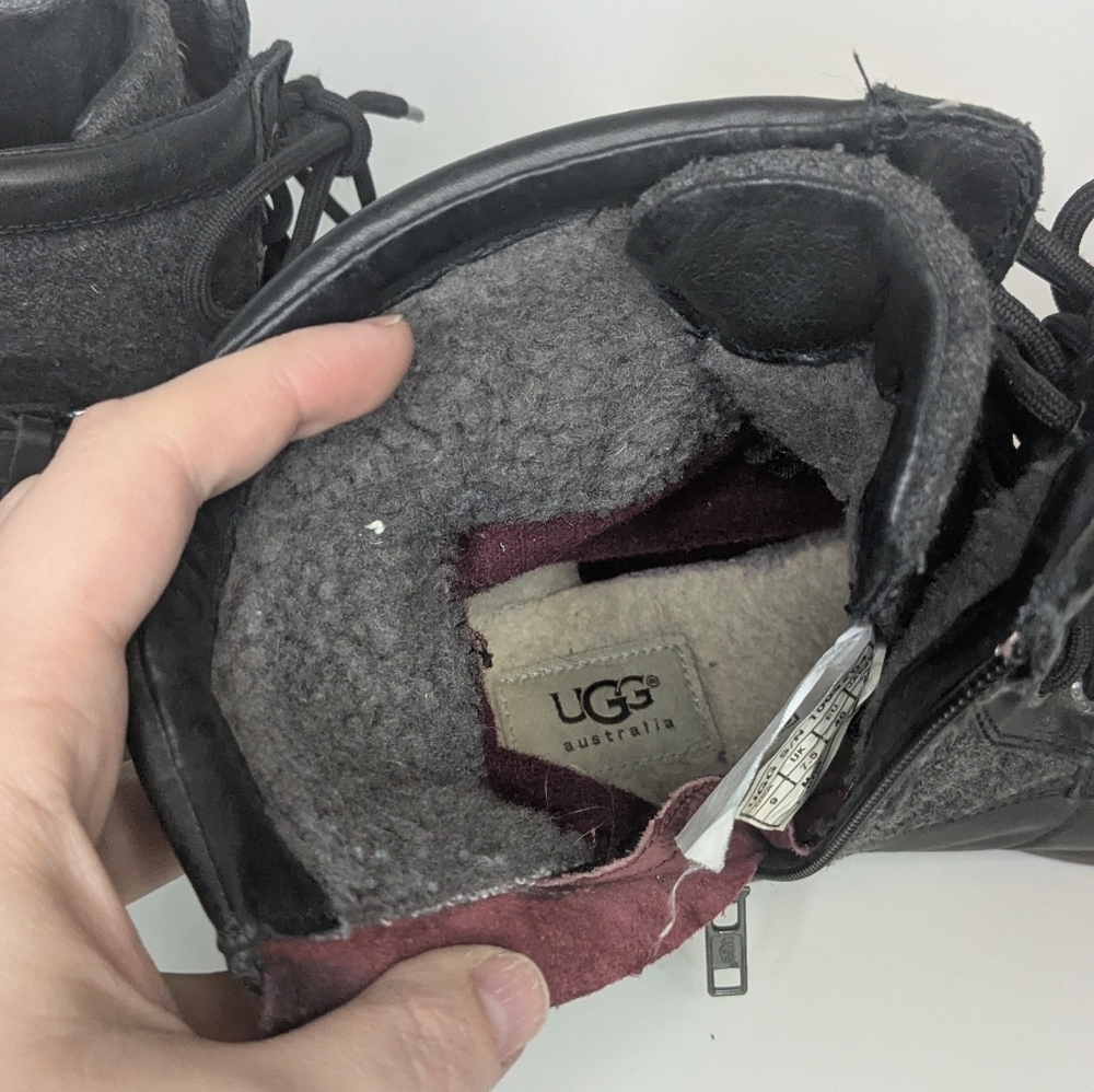 UGG Kesey lace-up waterproof boot - w's size 9 black/grey - Picture 8 of 10